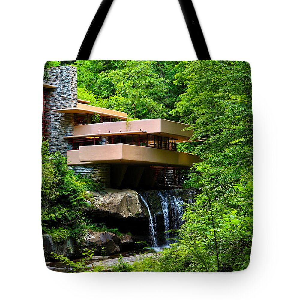 Fallingwater Tote Bag featuring the photograph Wishes on Fallingwater too by Rachel Cohen