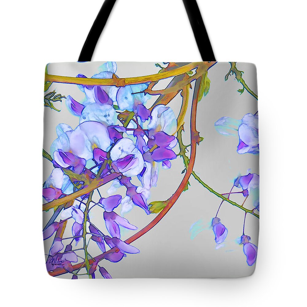 Wisteria Tote Bag featuring the painting Wisteria by Douglas MooreZart