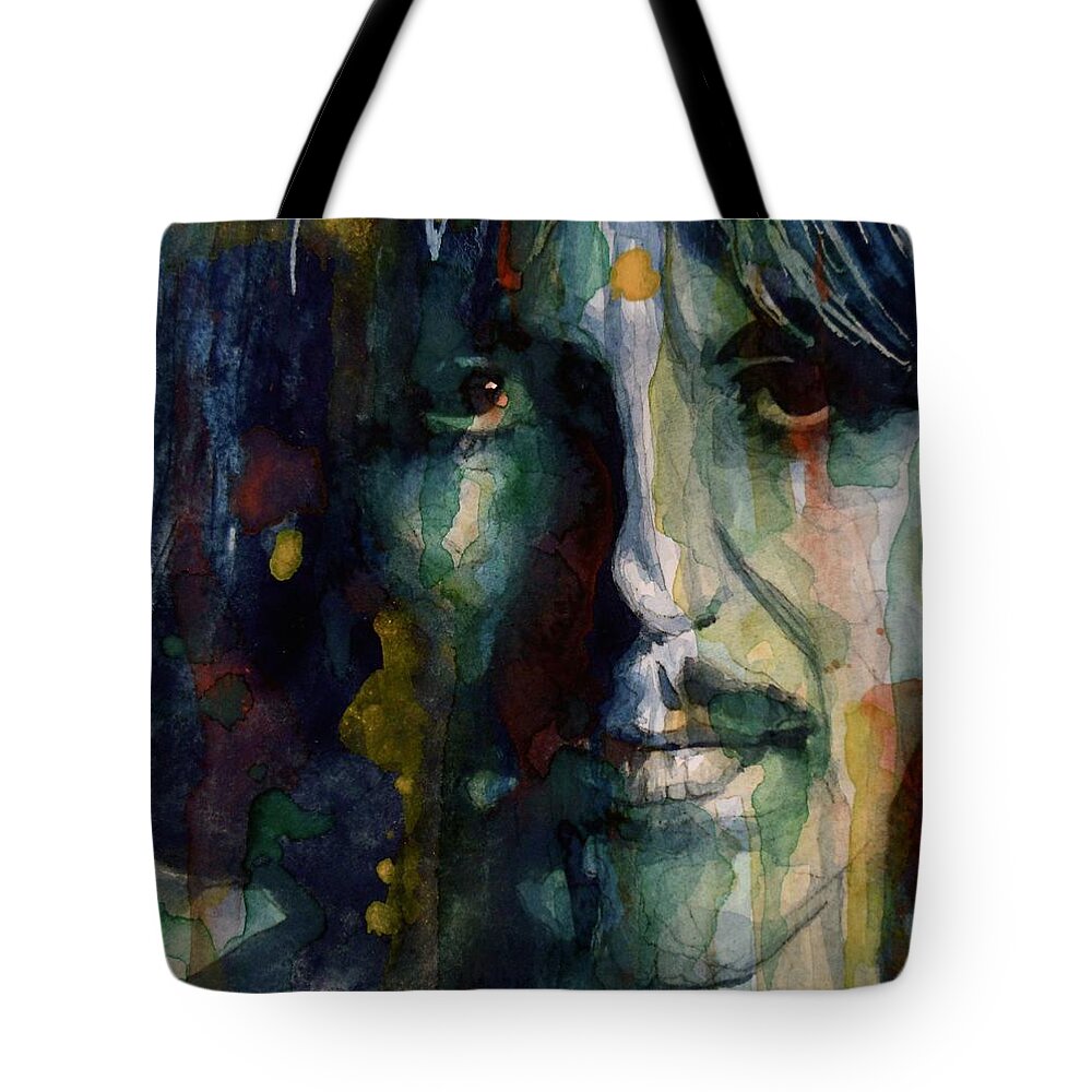 George Harrison Tote Bag featuring the painting Within You Without You by Paul Lovering