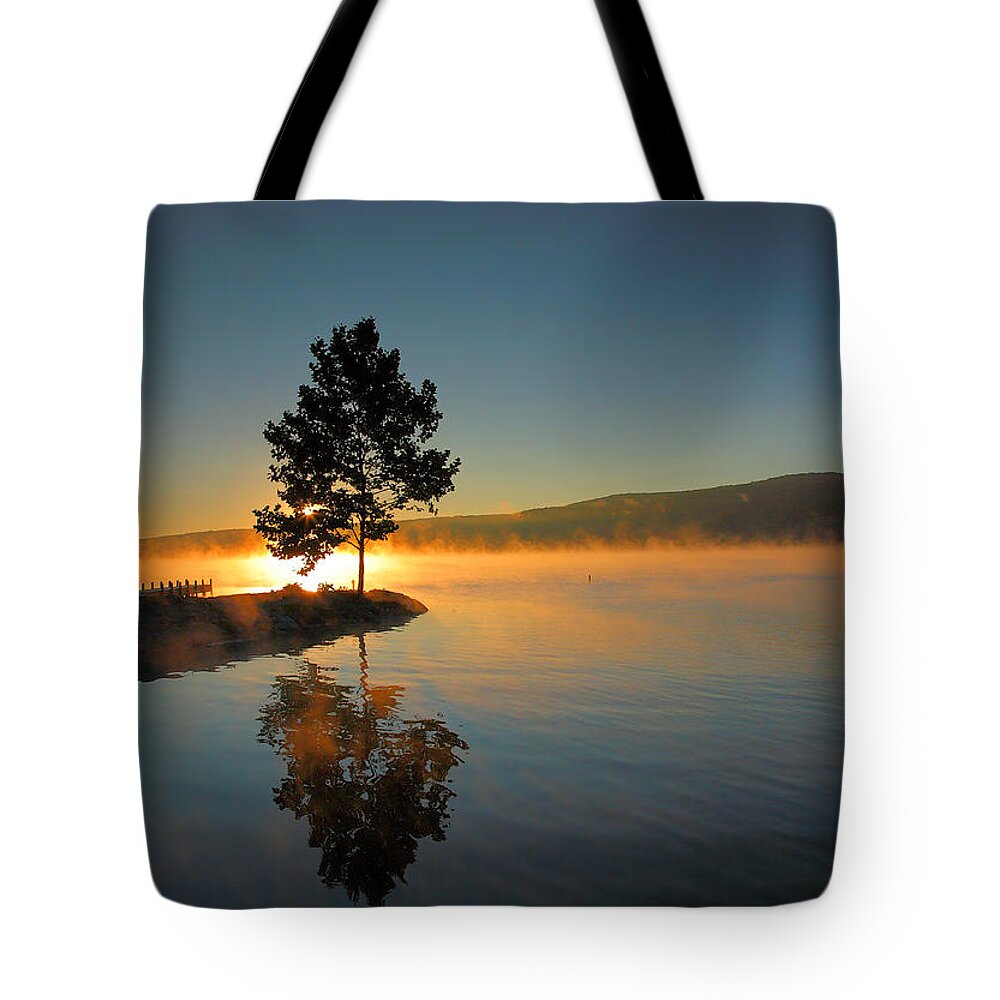 Tree Tote Bag featuring the photograph Witness To The Dawn II by Steven Ainsworth