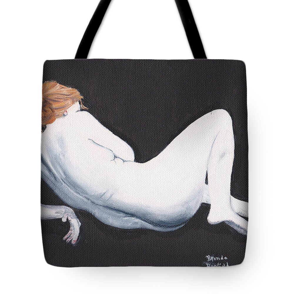 Nature Tote Bag featuring the painting Woman by Brenda Bonfield