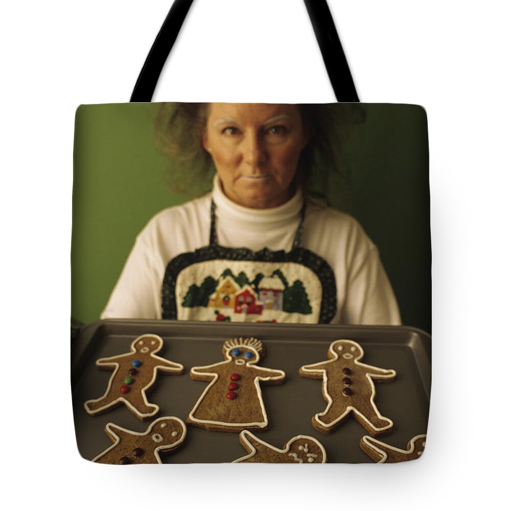 Celebration Tote Bag featuring the photograph Woman Gingerbread Cookies by Jim Corwin
