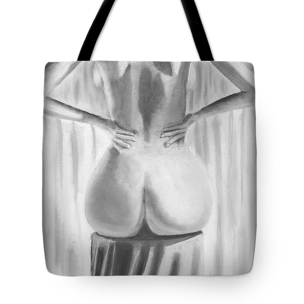 Nature Tote Bag featuring the painting Woman Sitting by Brenda Bonfield
