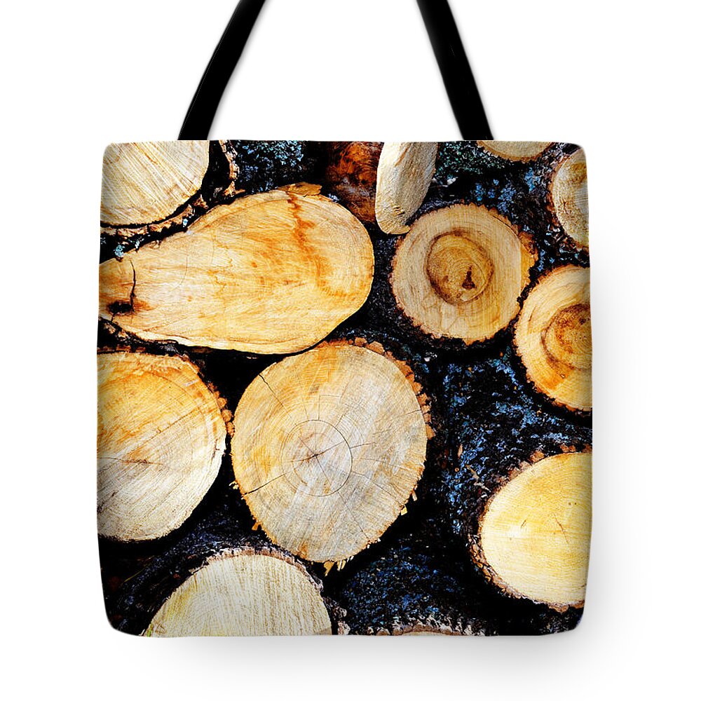 Texas Tote Bag featuring the photograph Wood Pile by Erich Grant