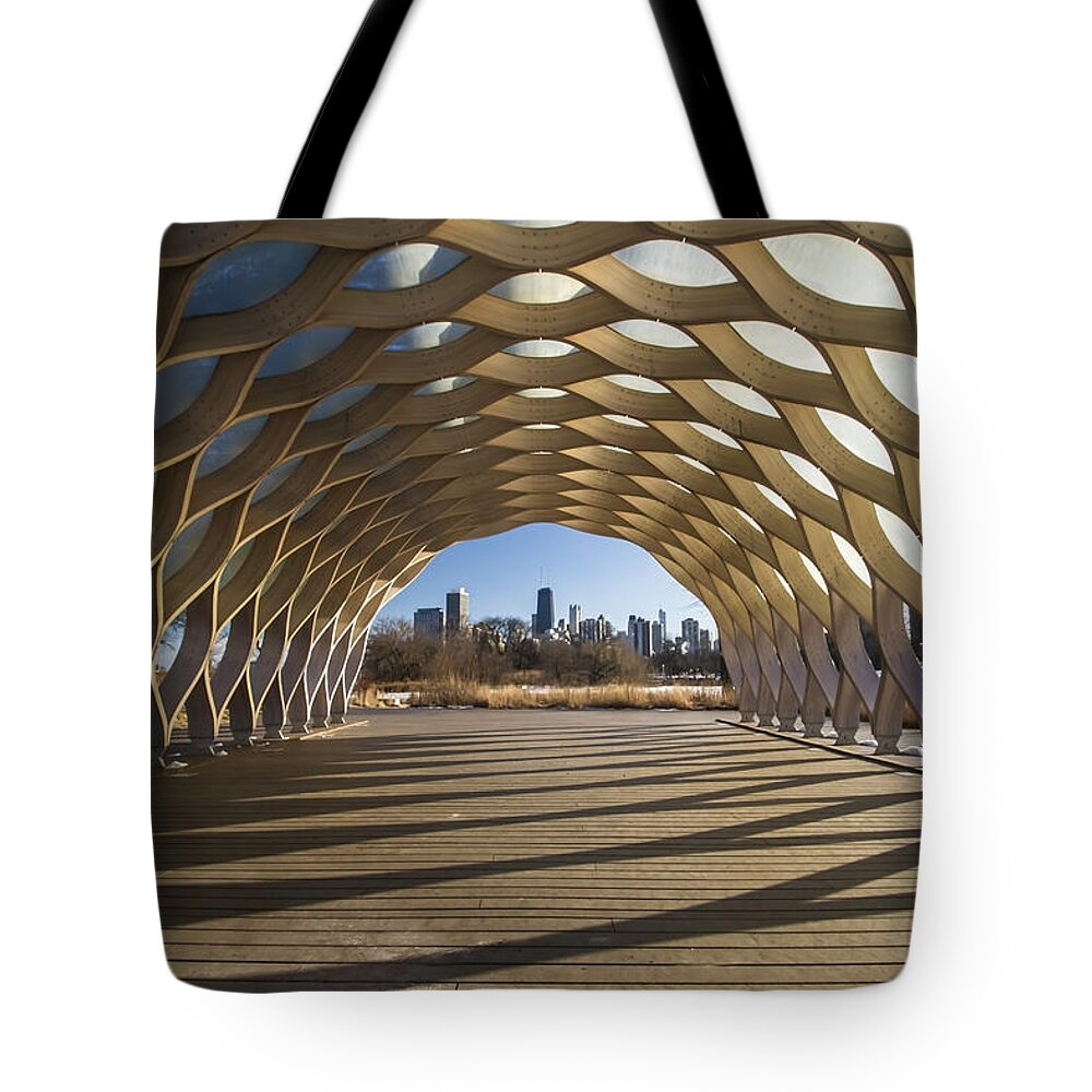 Wooden Arch Tote Bag featuring the photograph Wooden Arch in late afternoon sun by Sven Brogren