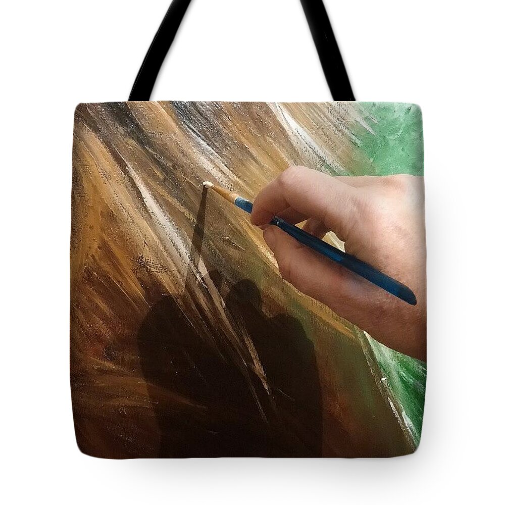 Art Tote Bag featuring the photograph Work In Progress. This Is The Size Of by Abbie Shores