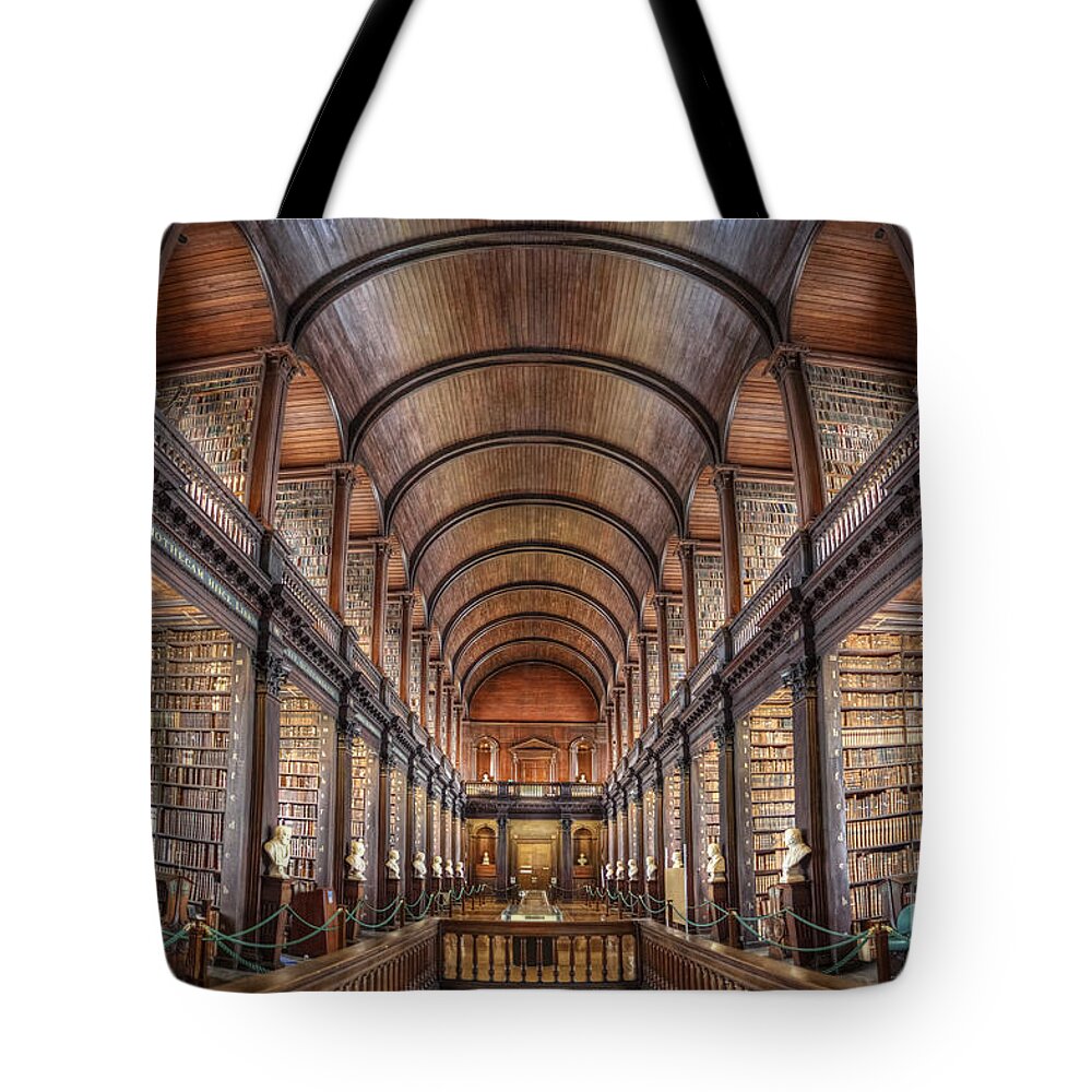 Library Tote Bag featuring the photograph World Of Books by Evelina Kremsdorf