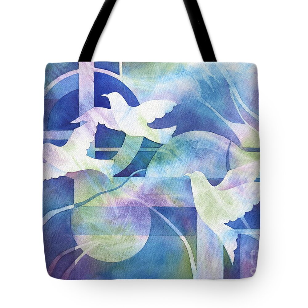 Peace Tote Bag featuring the painting World Peace by Deborah Ronglien