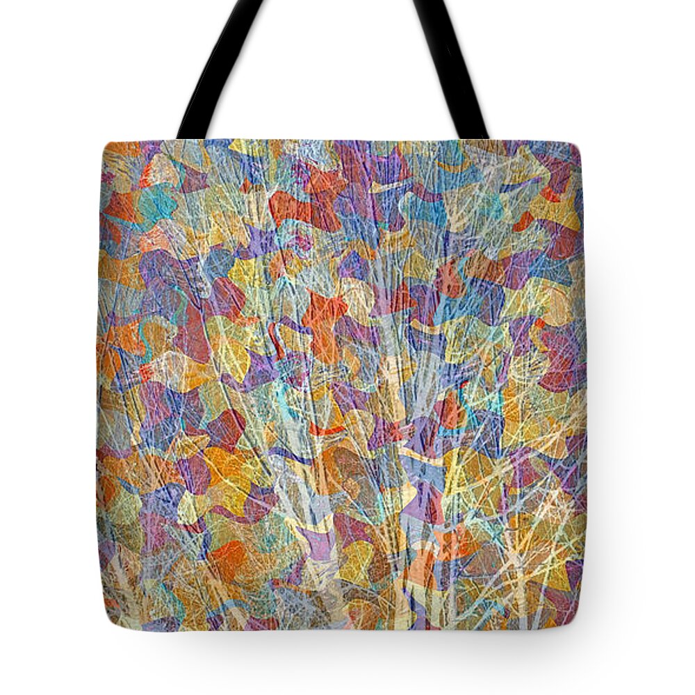 Abstract Tote Bag featuring the mixed media Woven Branches Long by Ruth Palmer