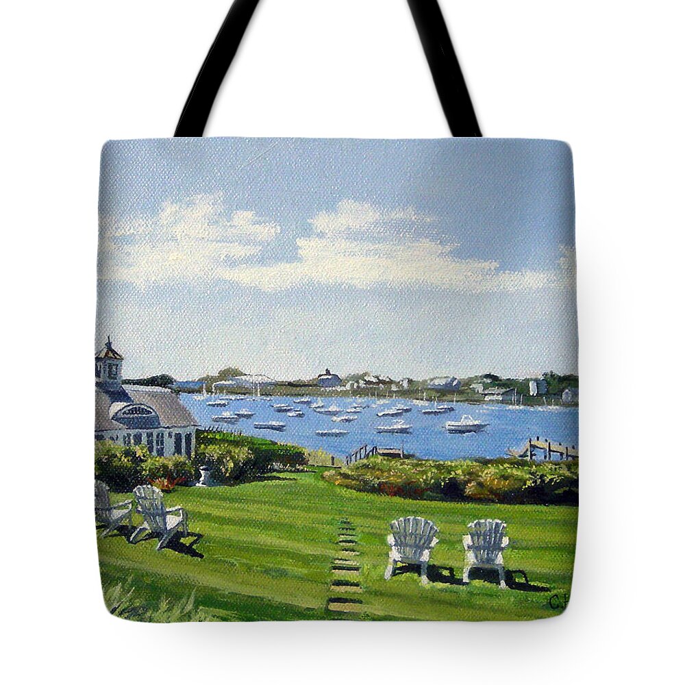 Stage Harbor Lighthouse Tote Bags