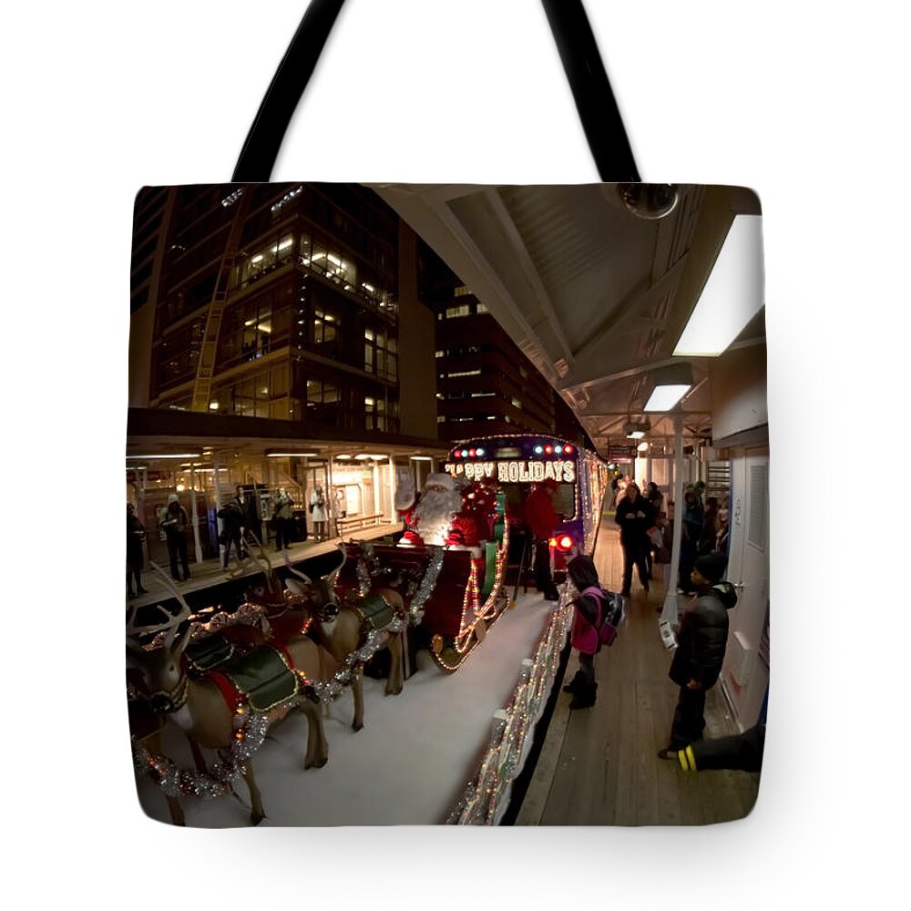 Reindeer Tote Bag featuring the photograph Xmas Train Float by Sven Brogren