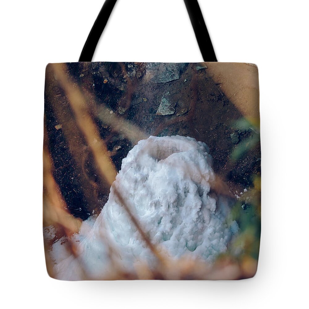 1st Tote Bag featuring the photograph Yahoo Falls Frozen 2 by Amber Flowers