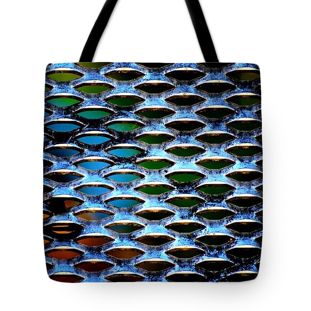 Grid Tote Bag featuring the digital art Yard Art by Tamara Michael