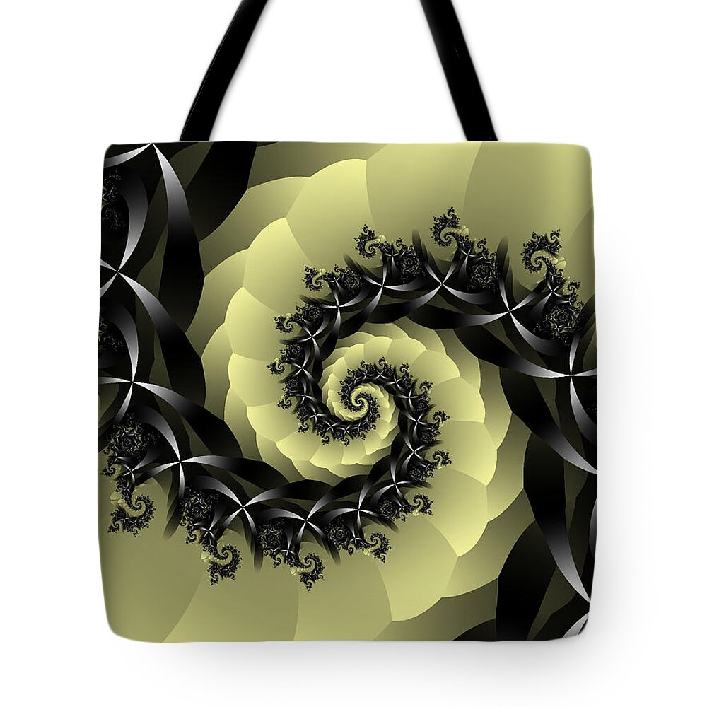 Fractal Art Tote Bag featuring the digital art Yellow Brick Road DETOUR by Elizabeth McTaggart