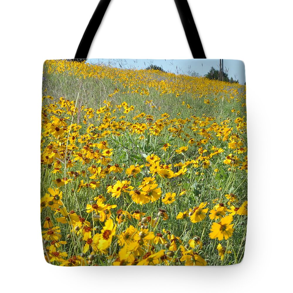 Yellow Tote Bag featuring the photograph Yellow Flowers by Frank Madia