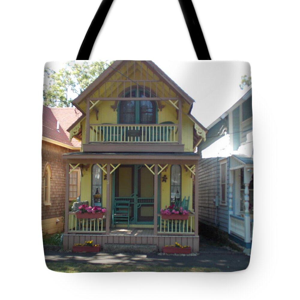 Cape Cod Tote Bag featuring the photograph Yellow Gingerbread House by Catherine Gagne