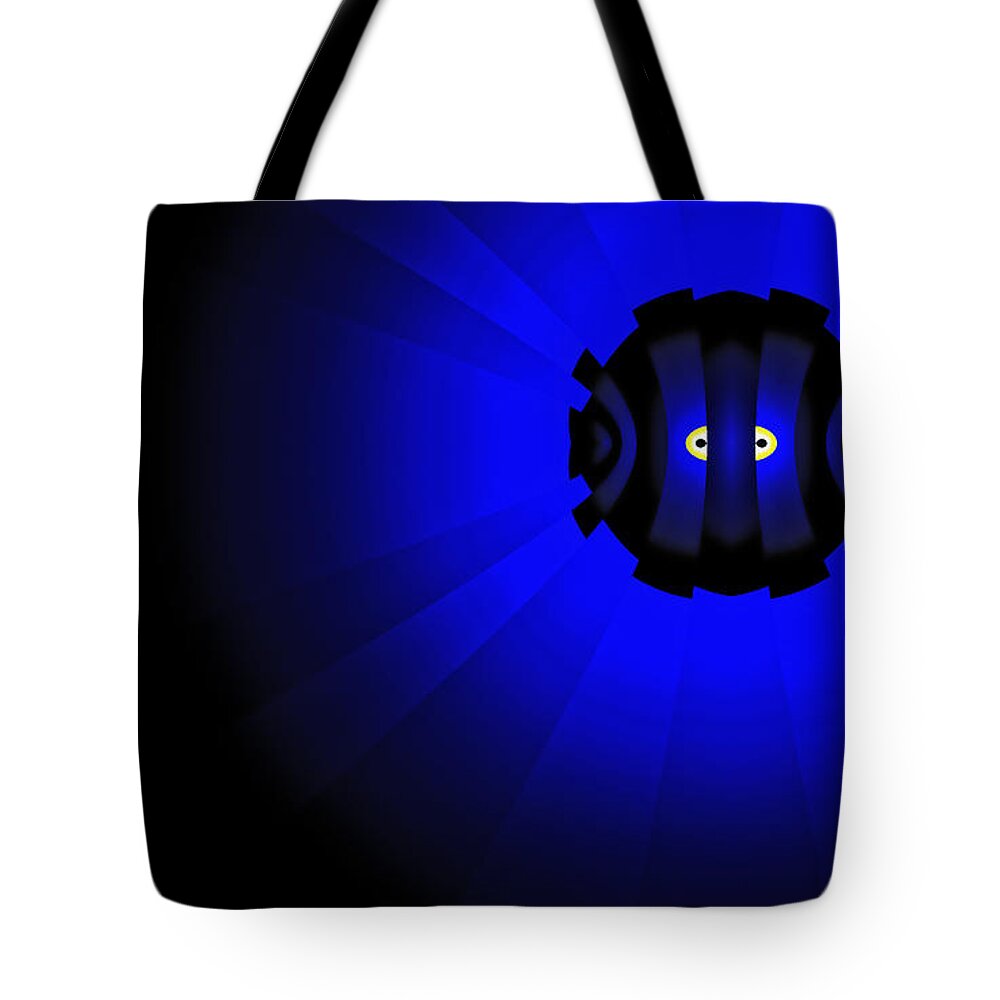 Fractal Tote Bag featuring the digital art Yellow Submariner by Gary Blackman