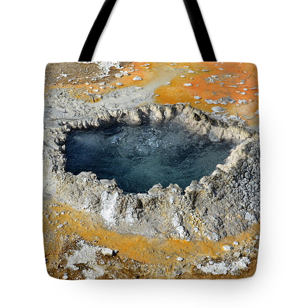 Yellowstone National Park Tote Bag featuring the photograph Yellowstone Contrasting Colors by Debra Thompson