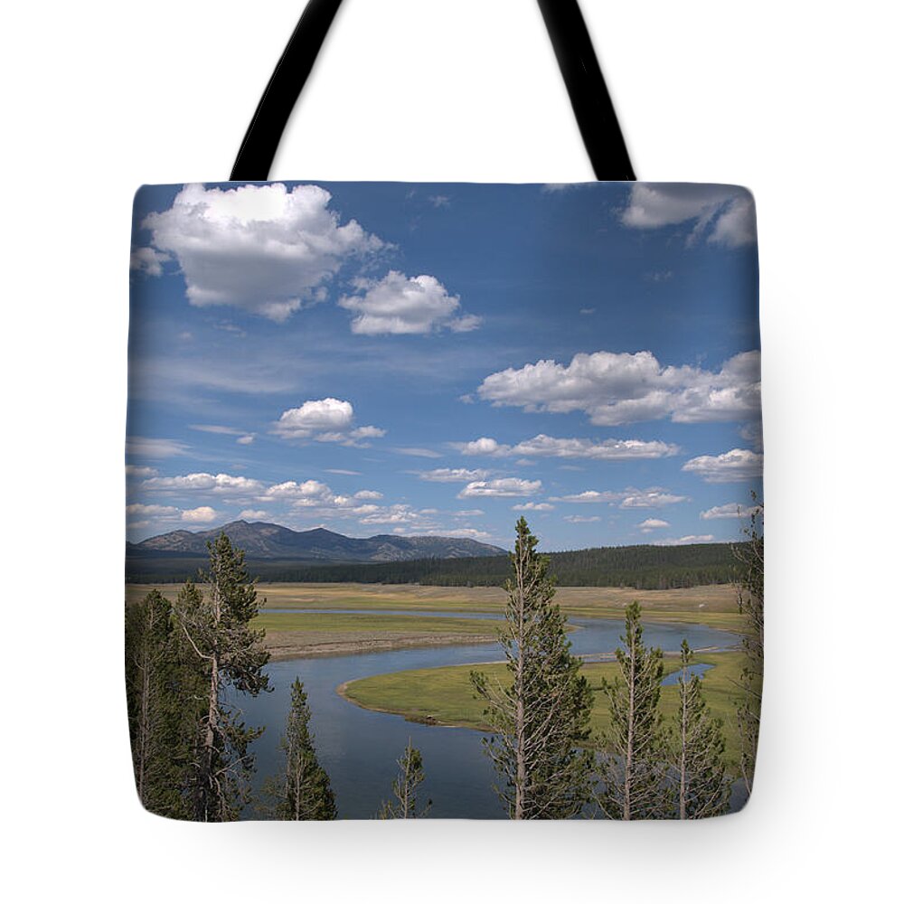 River Tote Bag featuring the photograph Yellowstone River Through the Hayden Valley by Frank Madia