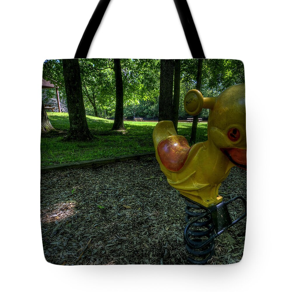 Playground Tote Bag featuring the photograph Yesterdays Playground by David Dufresne