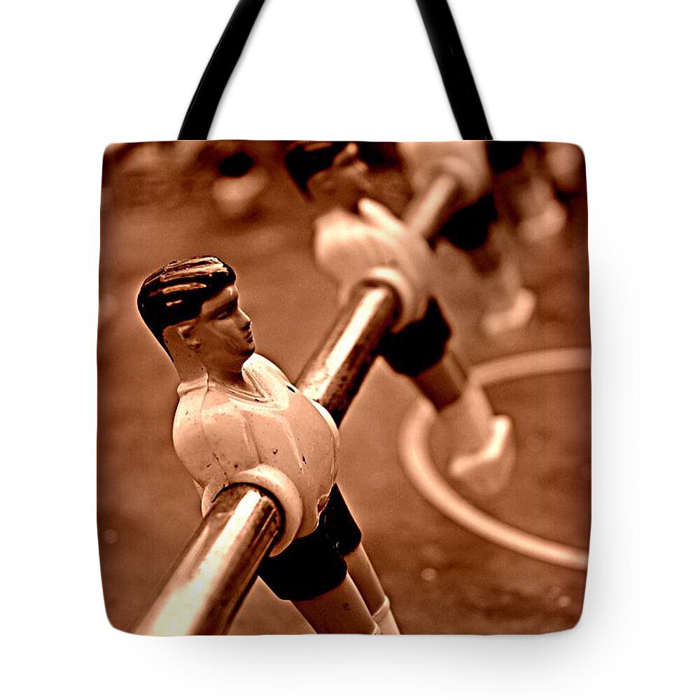 Football Tote Bag featuring the photograph Yesterdays Toys by Clare Bevan
