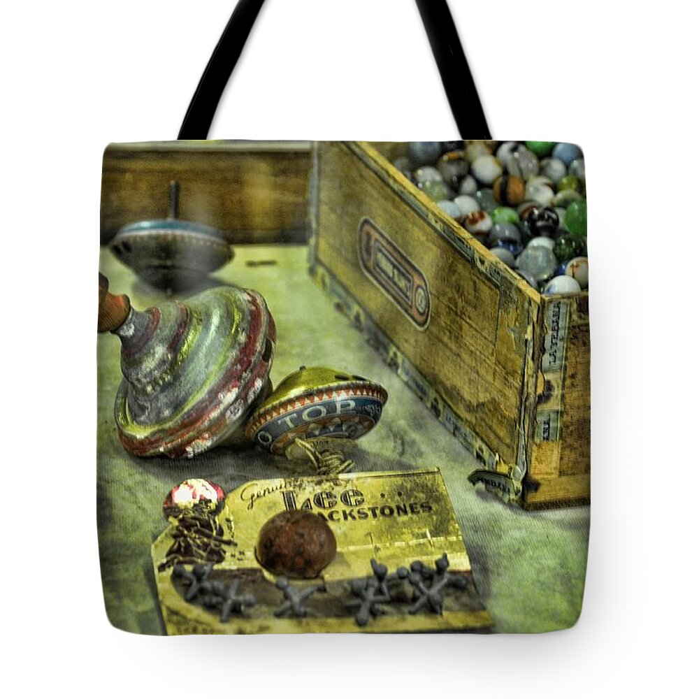 Still Life Tote Bag featuring the photograph Yesterday's Toys by Jan Amiss Photography