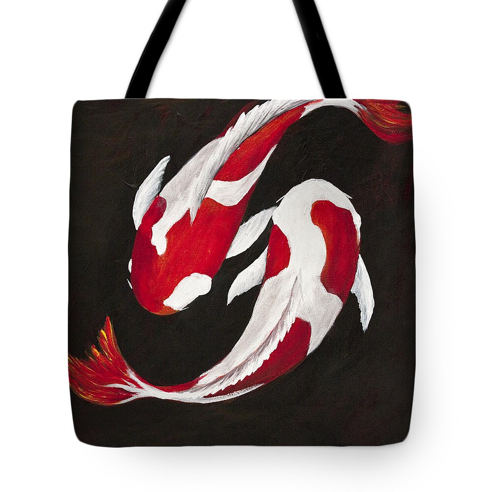 Animal Tote Bag featuring the painting Yin and Yang by Darice Machel McGuire