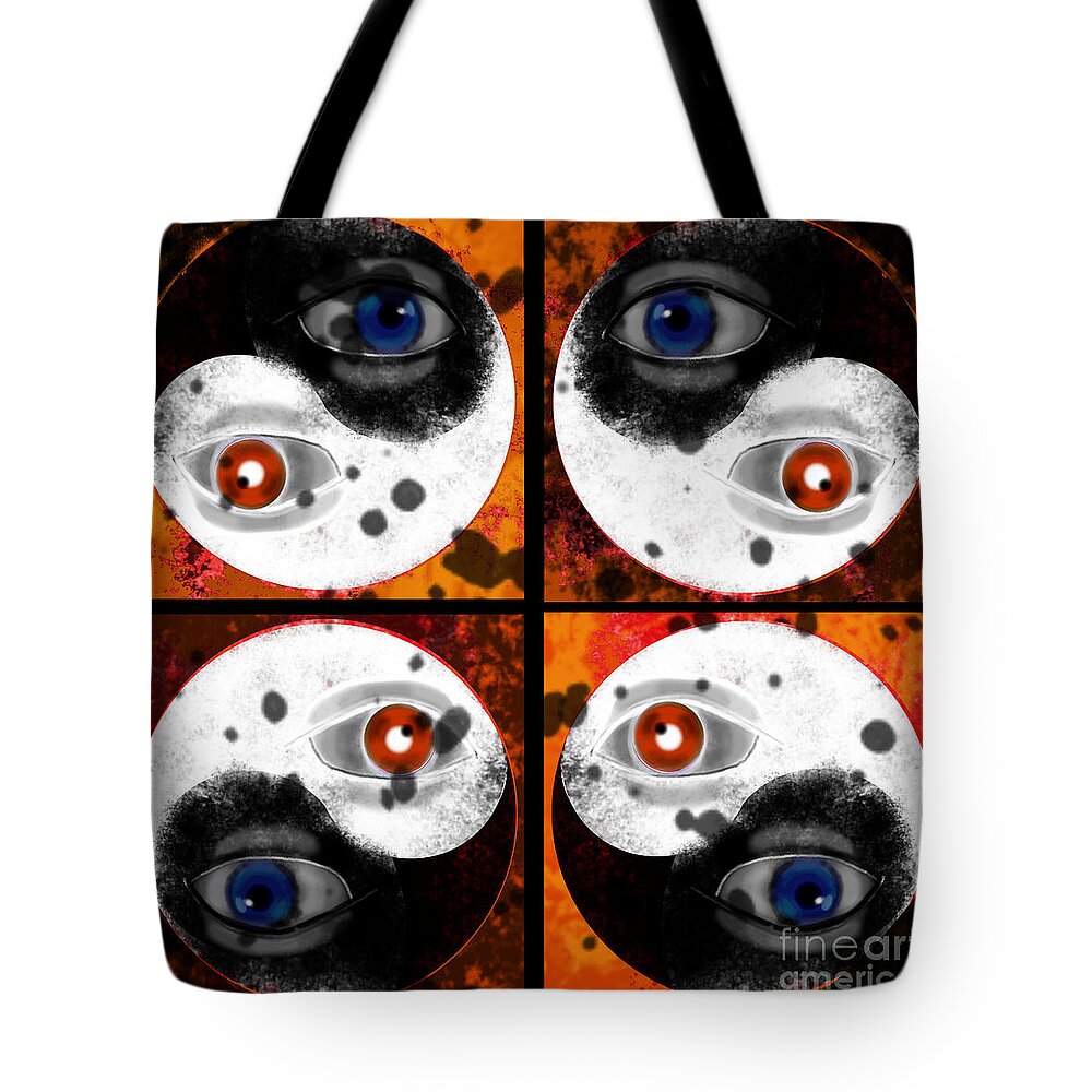 Yin-yang Tote Bag featuring the digital art Yin-yang Orange by Carol Jacobs