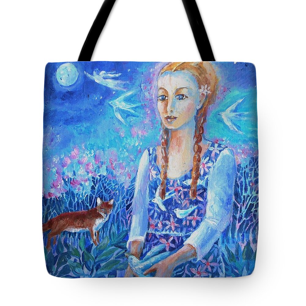 Retro Tote Bag featuring the painting You Are a Child of the Universe by Trudi Doyle