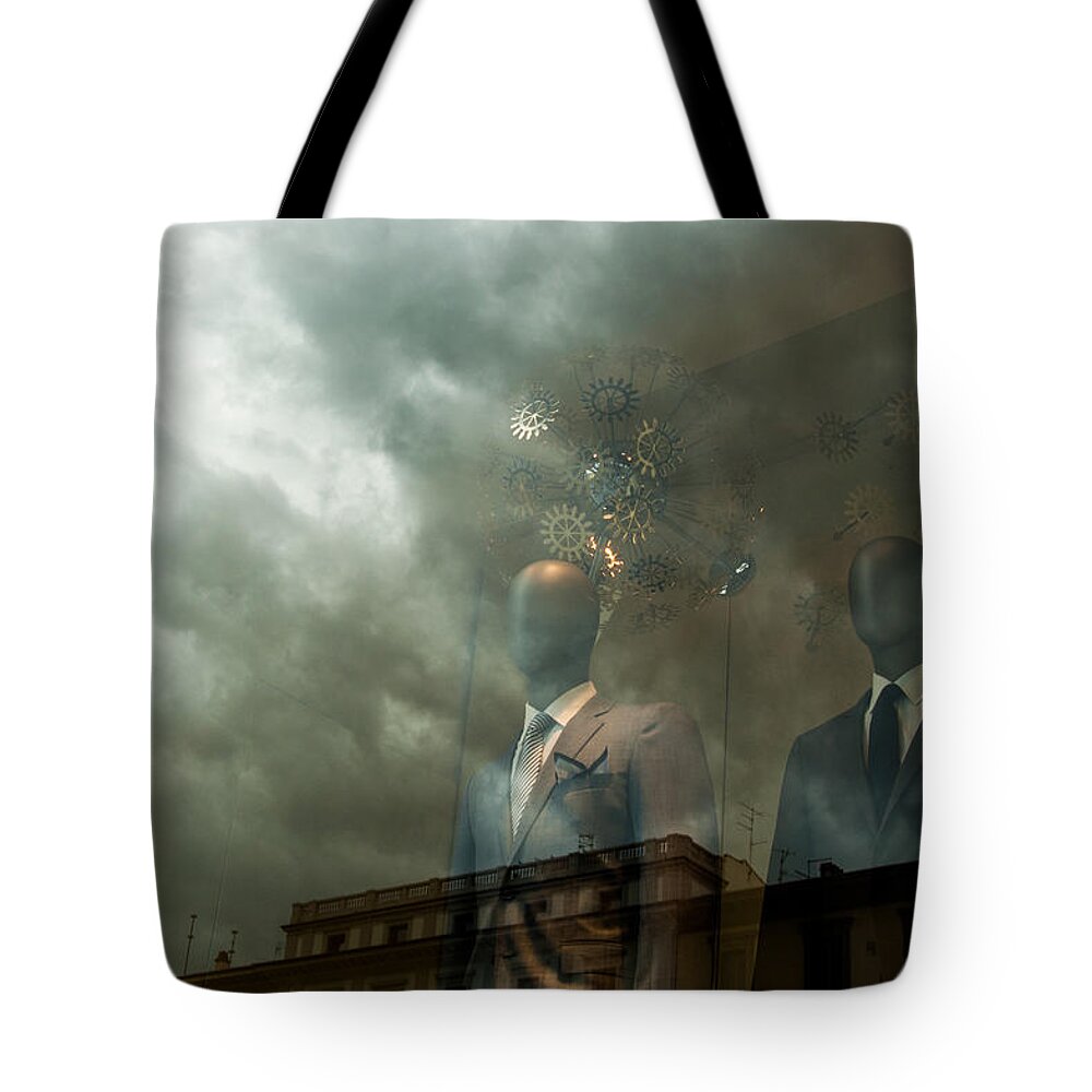 Window Tote Bag featuring the photograph You Can Almost See the Gears Turning by Alex Lapidus