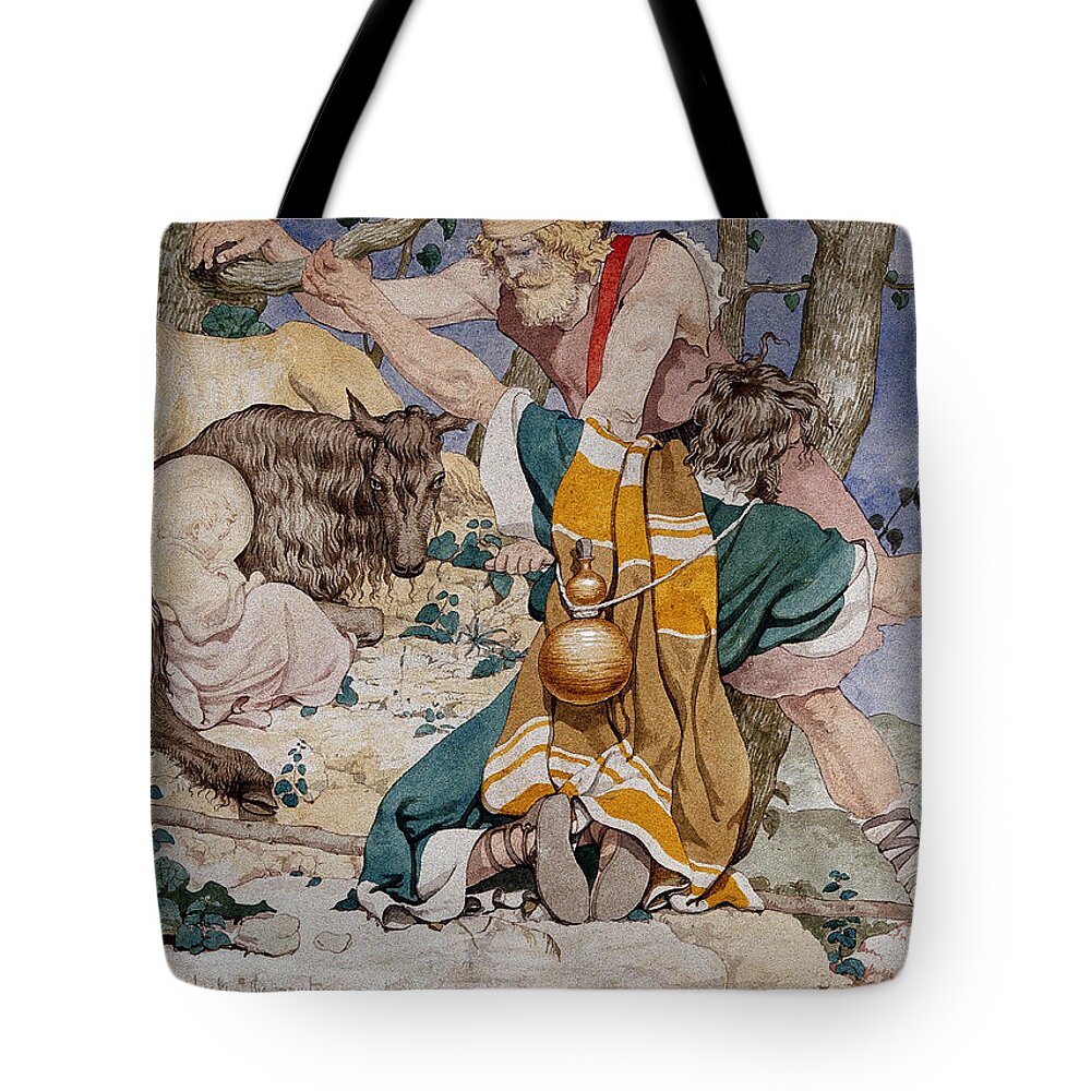 Science Tote Bag featuring the painting Young Aesculapius, Greek God Of Medicine by Wellcome Images