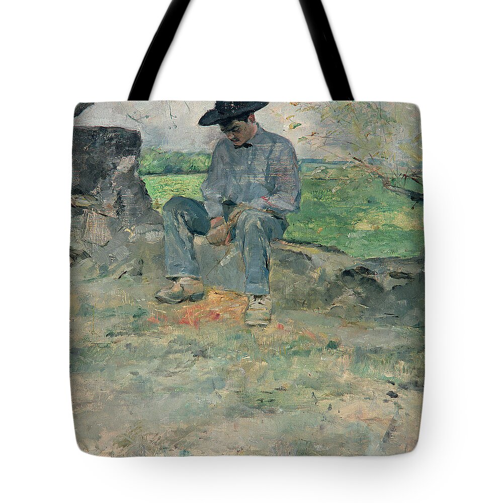 Man Tote Bag featuring the painting Young Routy at Celeyran by Henri de Toulouse-Lautrec