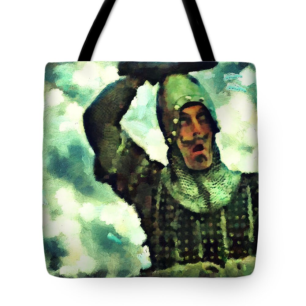 Monty Python Tote Bag featuring the painting Your Mother Was A Hamster by Janice MacLellan