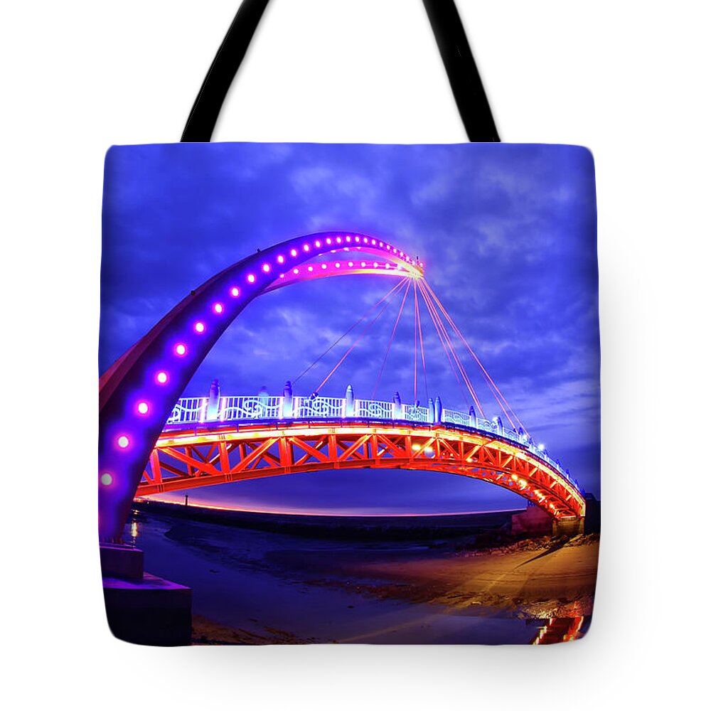 Tranquility Tote Bag featuring the photograph Yuanli Cable-stayed Suspension Bridge by Thunderbolt tw (bai Heng-yao) Photography