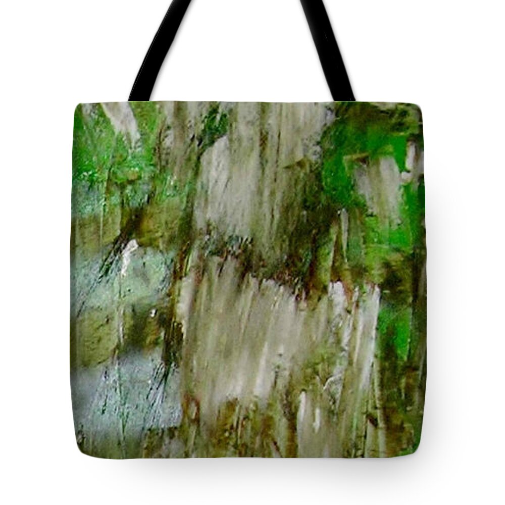 Acryl Painting Artwork Tote Bag featuring the painting Y - grass by KUNST MIT HERZ Art with heart