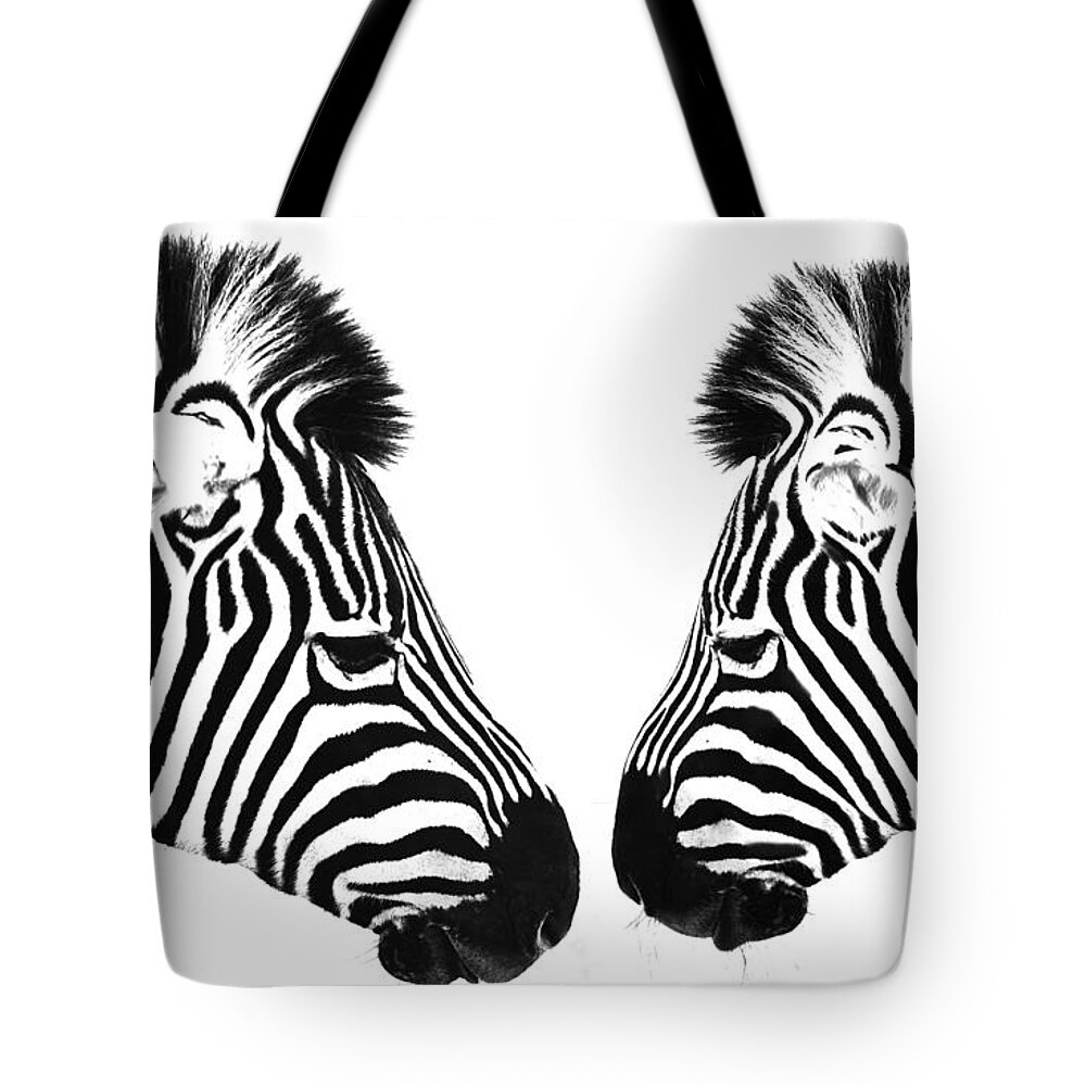 Zebras Tote Bag featuring the photograph Zebras by Sheila Smart Fine Art Photography