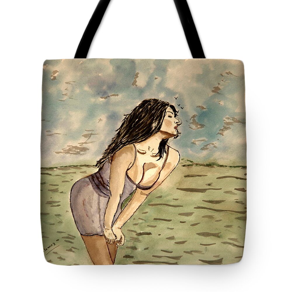 Nude Framed Prints Tote Bag featuring the painting Zina Passion by Shlomo Zangilevitch