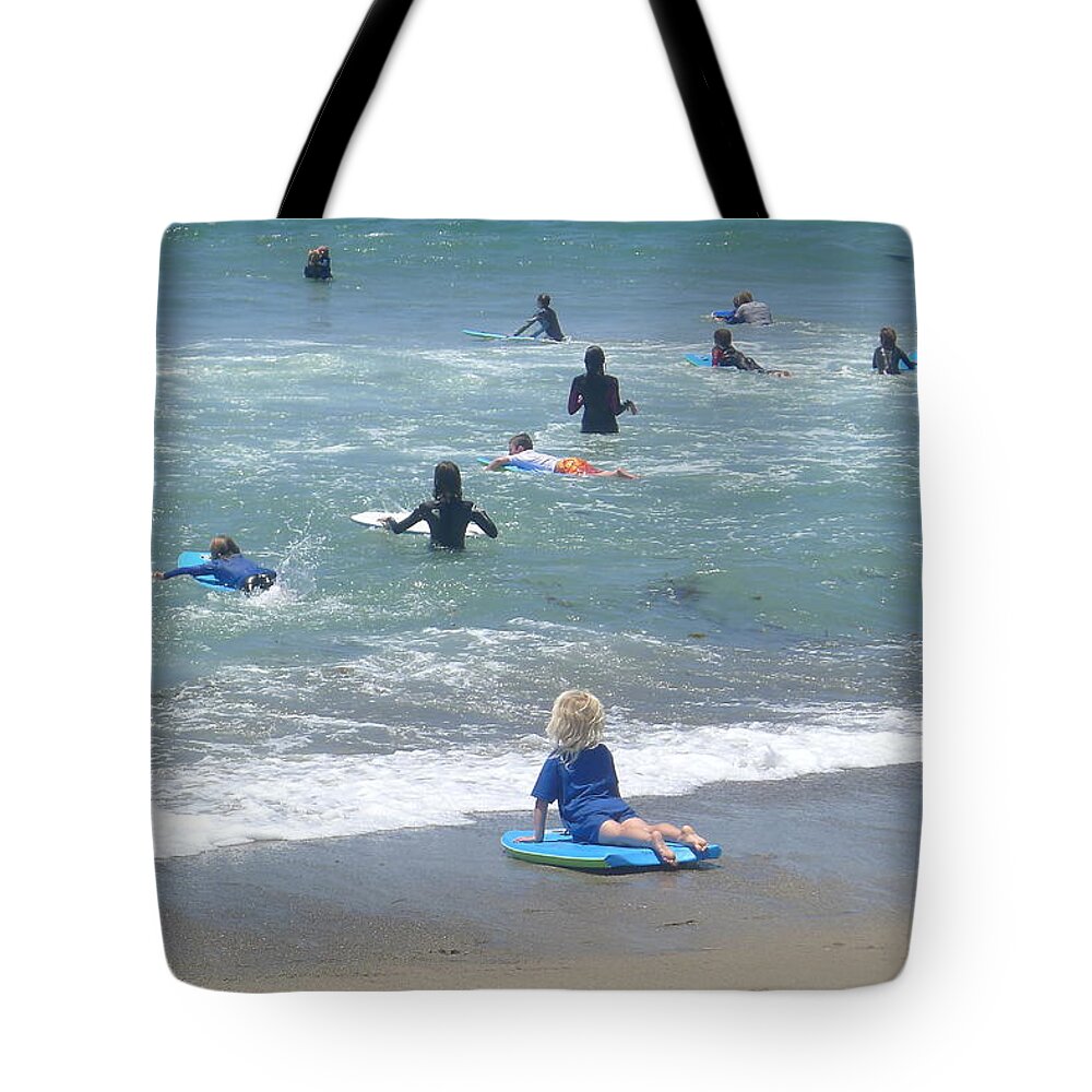  Tote Bag featuring the photograph Zuma - Surf Camp 4 by Nora Boghossian