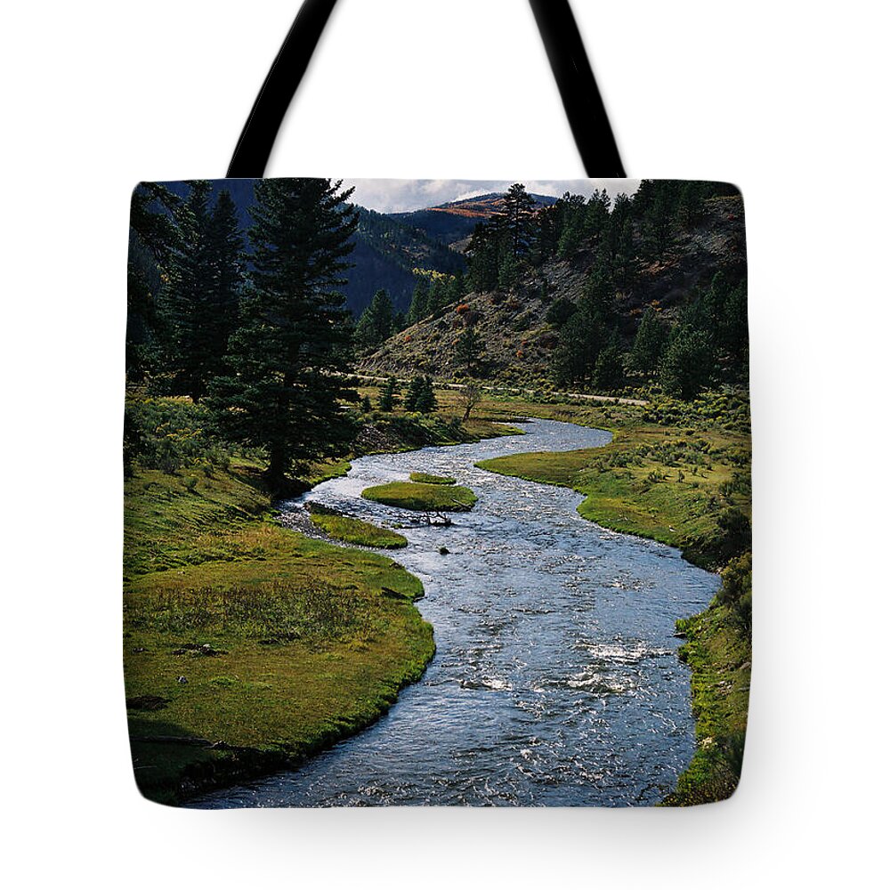 Costilla Creek Tote Bag featuring the photograph Costilla Creek In Fall by Ron Weathers