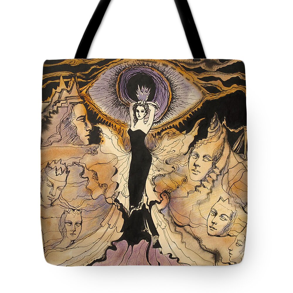 Magic Tote Bag featuring the painting Emerging of the new Queen by Valentina Plishchina