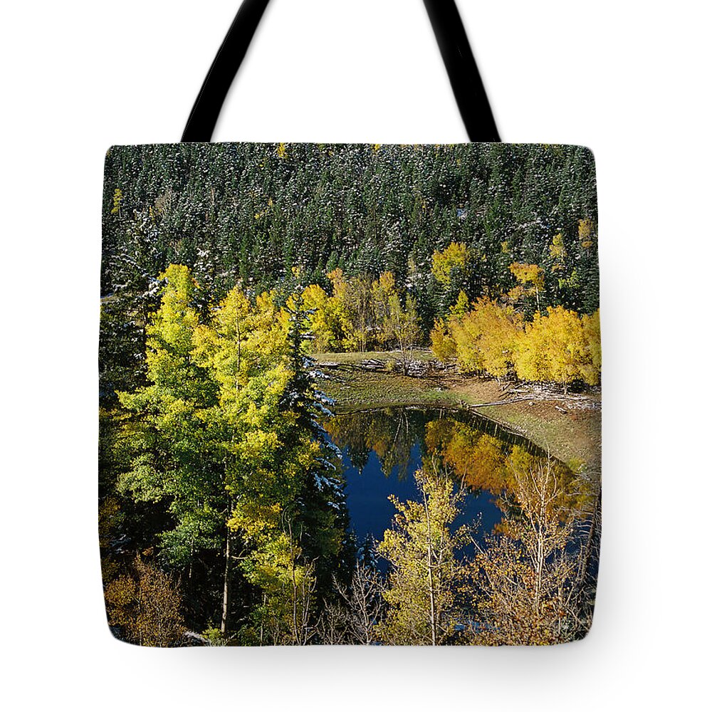 Red River Tote Bag featuring the photograph Fall Color On Bobcat Pass by Ron Weathers