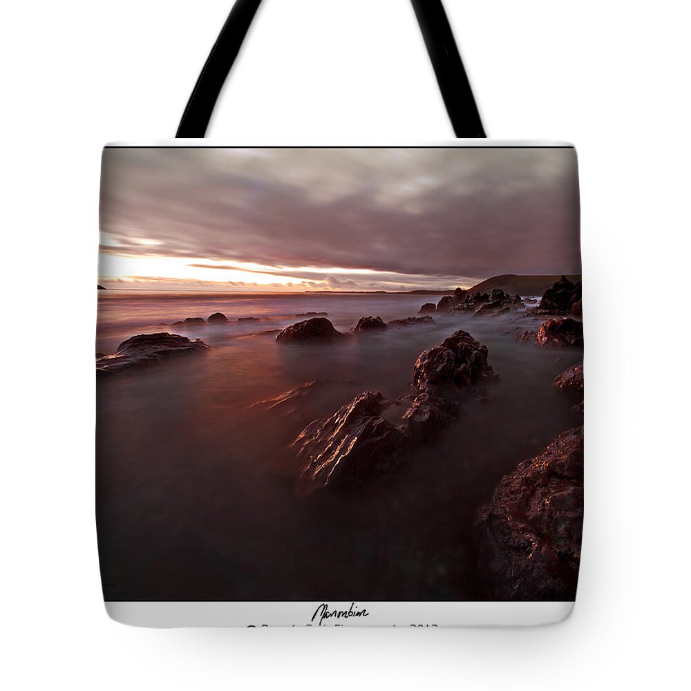 Seascape Tote Bag featuring the photograph Manorbier Dusk by B Cash