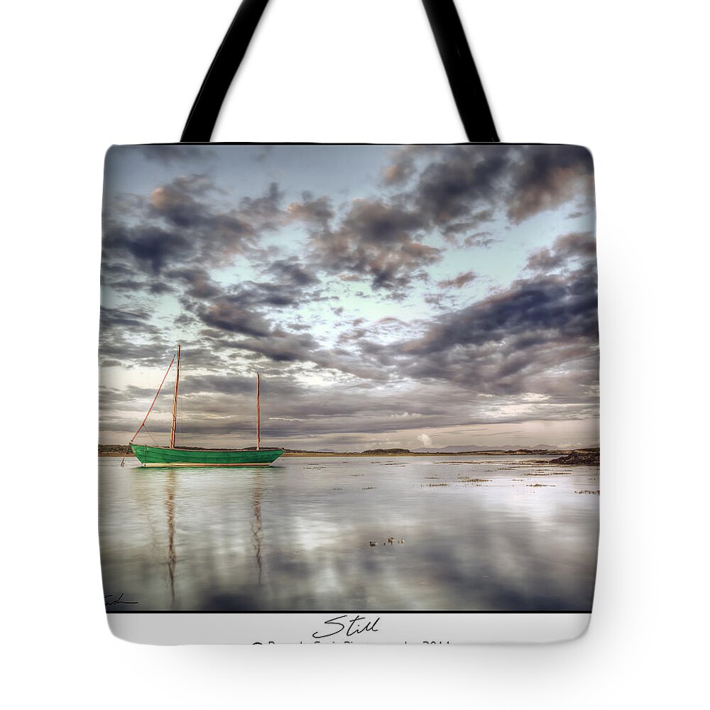 Green Tote Bag featuring the photograph Still - Green Boat by B Cash