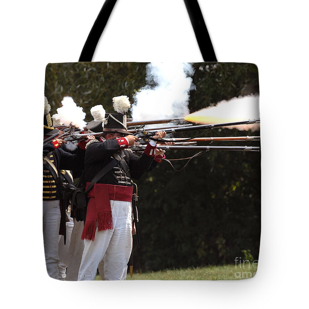American Tote Bag featuring the photograph American Firing Line #1 by JT Lewis
