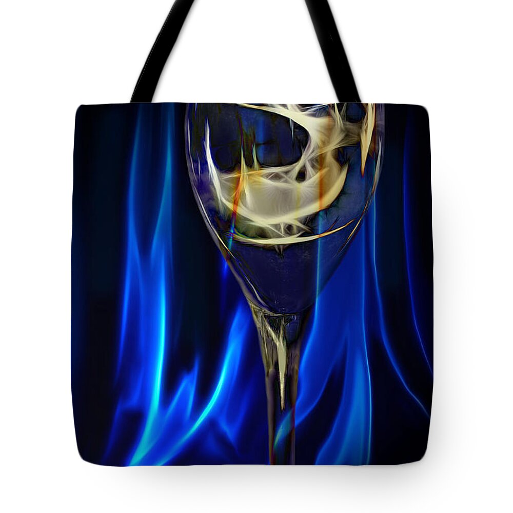Wine Glass Tote Bag featuring the photograph Blue compliments me #1 by Danuta Bennett