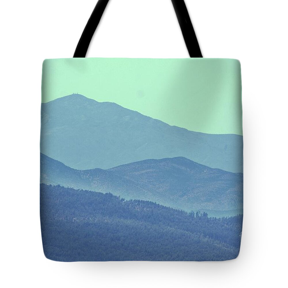 Blue Landscape Tote Bag featuring the photograph Blue on Blue by Julie Lueders 