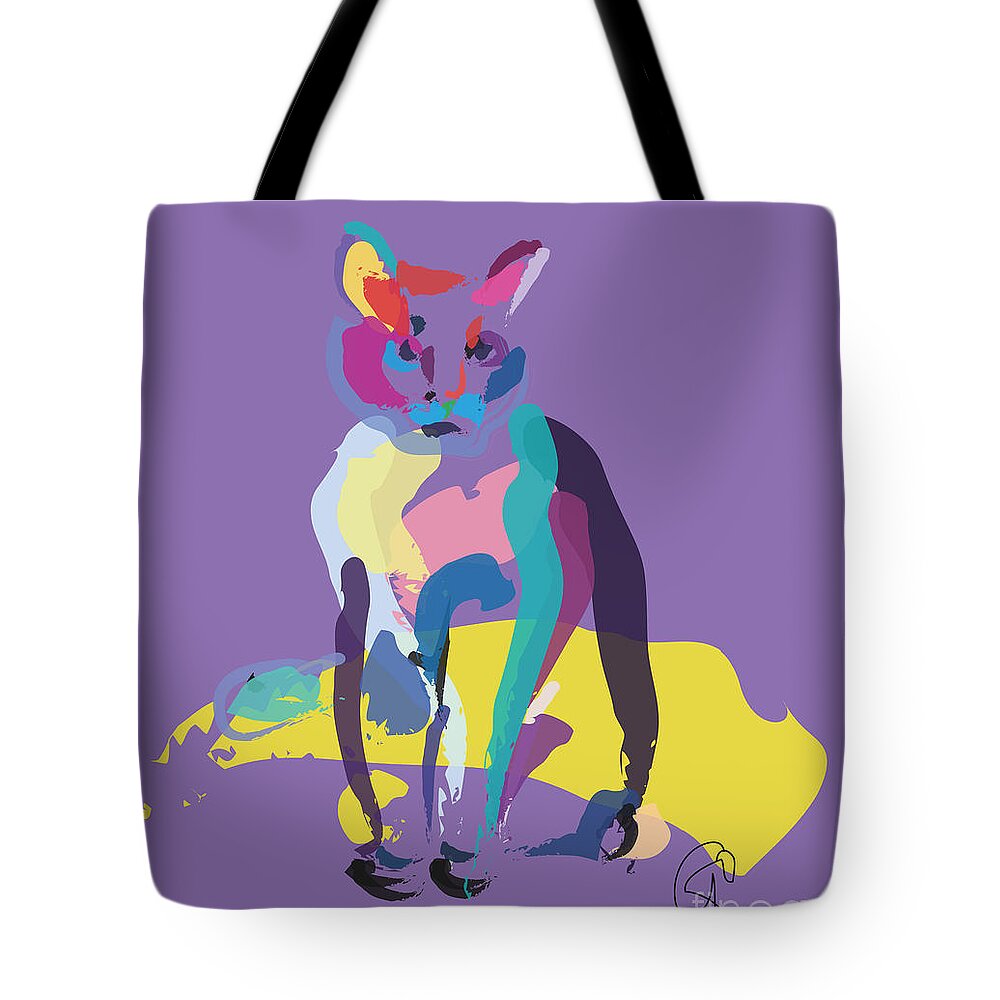 Pet Tote Bag featuring the painting Cat In Colour by Go Van Kampen