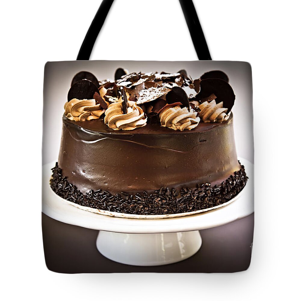 Cake Tote Bag featuring the photograph Chocolate cake 3 by Elena Elisseeva
