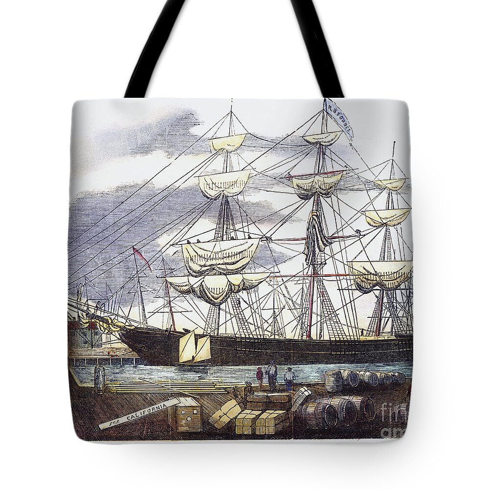 1850s Tote Bag featuring the photograph Clipper Ship, 1851 #1 by Granger