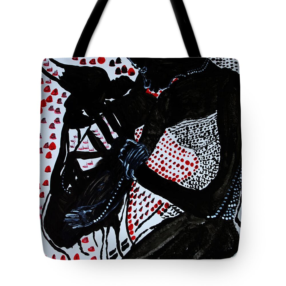 Jesus Tote Bag featuring the painting Dinka Bride #1 by Gloria Ssali